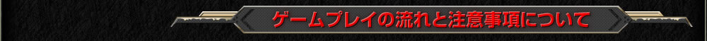 ゲームプレイの流れと注意事項について
