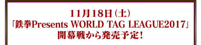 11月18日（土）「鉄拳Presents WORLD TAG LEAGUE2017」開幕戦から発売予定！